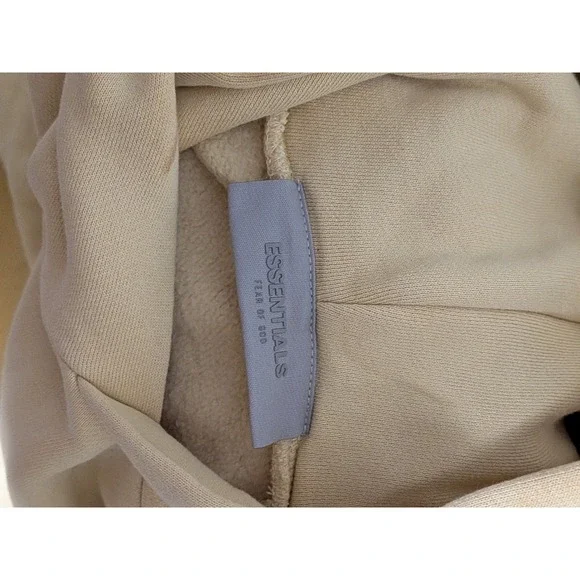 Fear of God Essentials Hoodie Yellow Lemonade Logo Pullover Sweatshirt Mens L - Picture 11 of 13